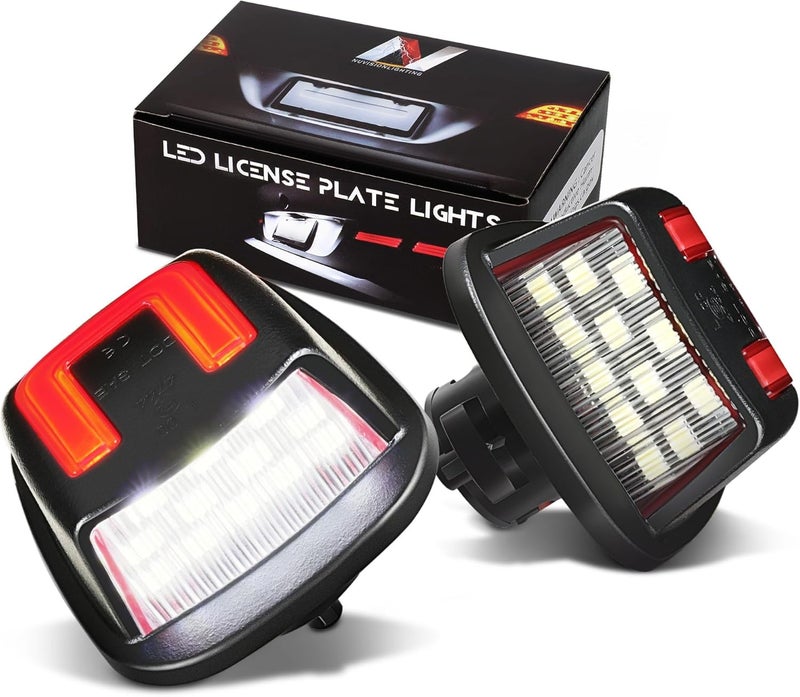 NUVISION LIGHTING Pair of LED License Plate Lights Compatible with 88-00 Chevy GMC C/K 1500 2500 3500 Suburban, GM2870106 GM2870105, NVL-LPL-032 - Image 1